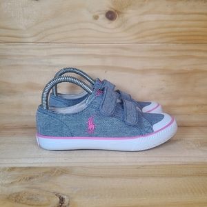 Polo Ralph Lauren Canvas Sneakers Toddler 12 Denim Blue Pink